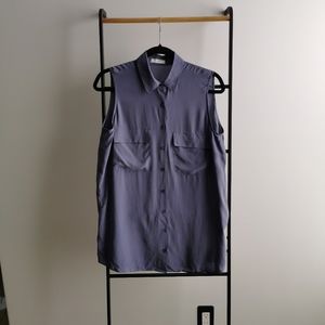 Equipment Sleeveless Silk Shirt SZ S
